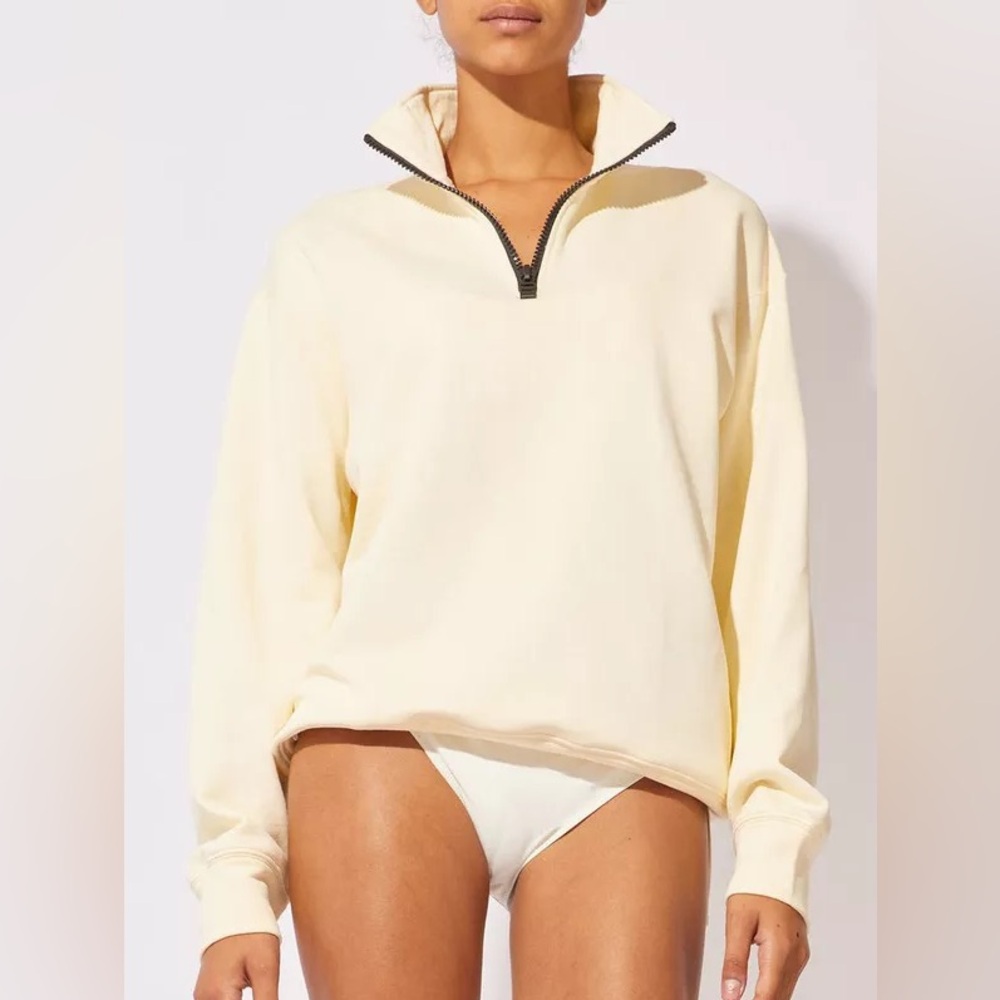 NWOT Solid and striped quarter zip